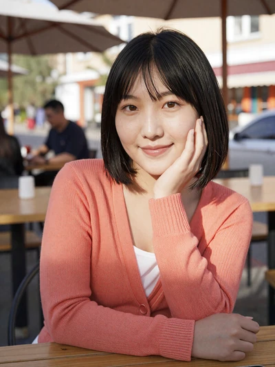 Narantsetseg, 24, Mongolian woman from Darkhan at outdoor cafe, looking for genuine love connection