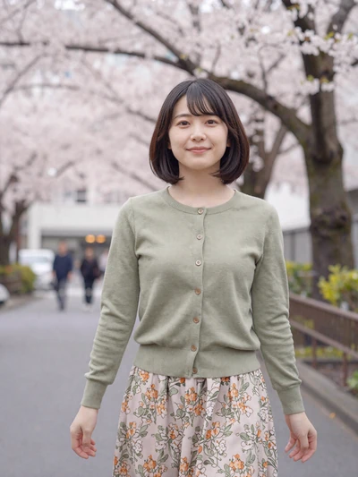 Akari, 28, Japanese woman from Tokyo among cherry blossoms seeking cross-cultural romance