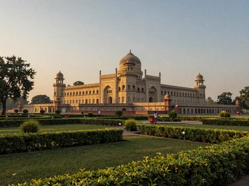 Lalbagh Fort historic Mughal architecture in Dhaka Bangladesh at golden hour, representing rich Bengali cultural heritage