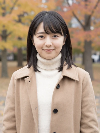 Yuki, 24, Japanese woman from Sapporo in autumn park setting, looking for genuine love connection