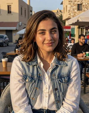 Yasmeen, 24, Jordanian woman at Rainbow Street cafe in Amman, looking for meaningful relationship
