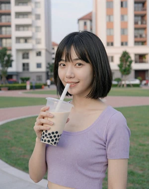 Jia Yi, 25, Singaporean Chinese woman from Bishan with bubble tea, seeking committed partner for long-term relationship