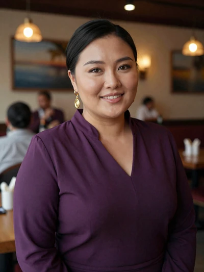 Delgermaa, 34, Mongolian woman from Khovd in elegant restaurant setting, seeking lifelong partner