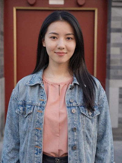Yue, 27, Chinese woman from Beijing near traditional hutong doorway, seeking meaningful cross-cultural relationship