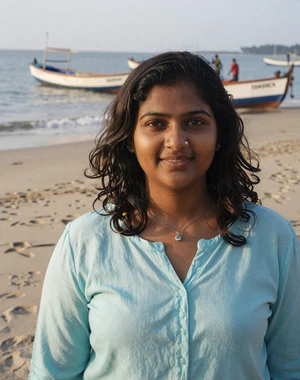 Nimasha, 27, Sri Lankan woman from Negombo on beach, open to international dating