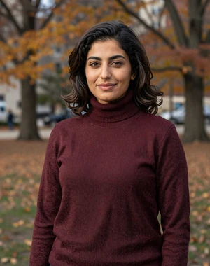 Safa, 33, Jordanian-American woman from Chicago in autumn park, open to international dating