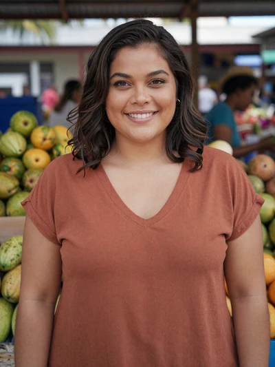Diana, 30, Filipina woman from Cagayan de Oro at outdoor market, ready for lifelong partnership