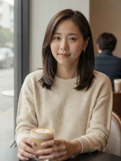 Minji, 27, Korean woman from Busan at a cozy cafe interested in cross-cultural dating
