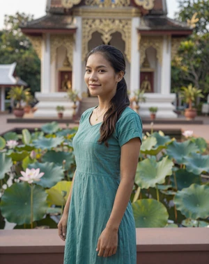 Nakry, 27, Cambodian woman from Takeo near Buddhist temple garden, open to international dating