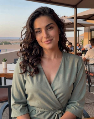 Selbi, 26, Turkmen woman from Balkanabat at outdoor cafe, open to international dating