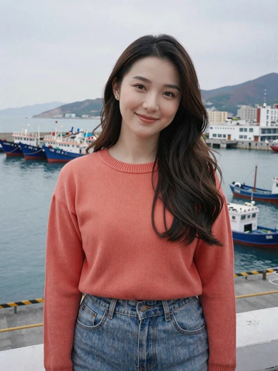 Yi-Chun, 28, Taiwanese woman from Keelung at harbor viewpoint, interested in genuine international connection
