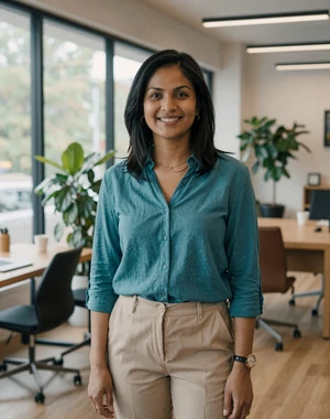 Ugyen, 33, Bhutanese professional woman from Samtse in modern workspace, seeking lifelong international partner