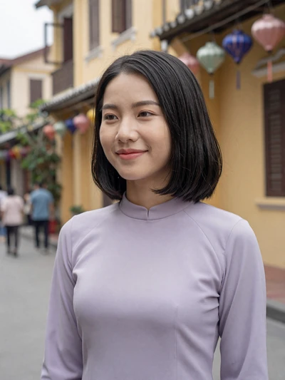 Huong, 25, Vietnamese woman from Hanoi on a charming Old Quarter street seeking love