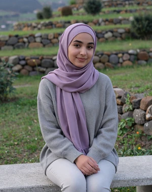 Fatima, 23, Yemeni woman from Ibb on green mountainside, seeking committed international partner