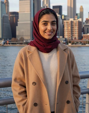 Layla, 25, Yemeni-American woman from New York at waterfront, interested in serious dating